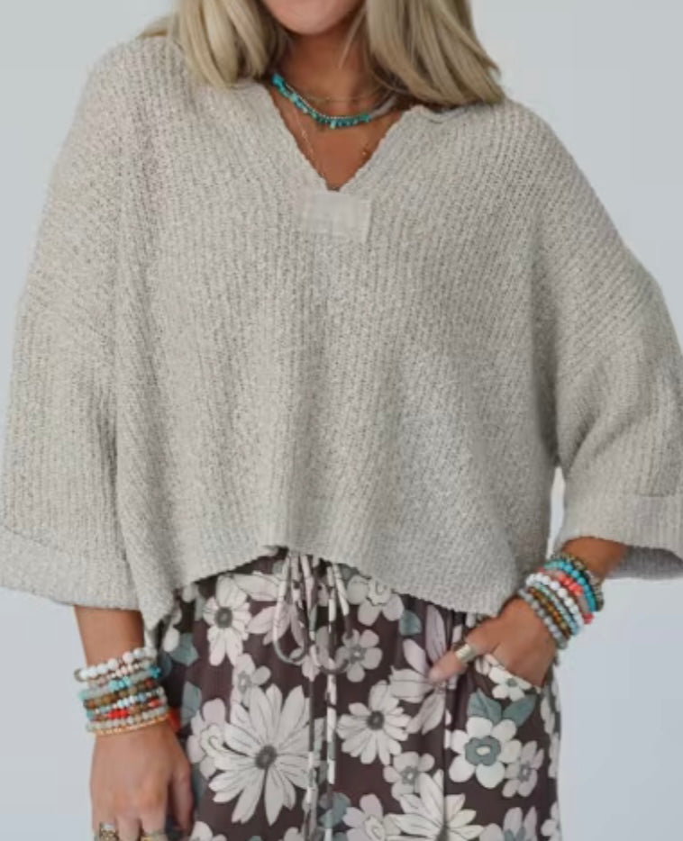 Knit 3/4 Sleeve Sweater