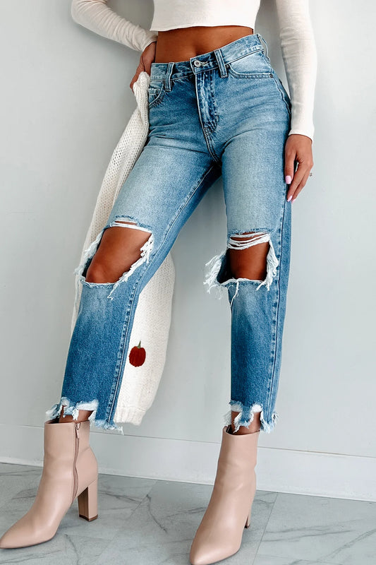 KanCan Distressed Mom Jeans