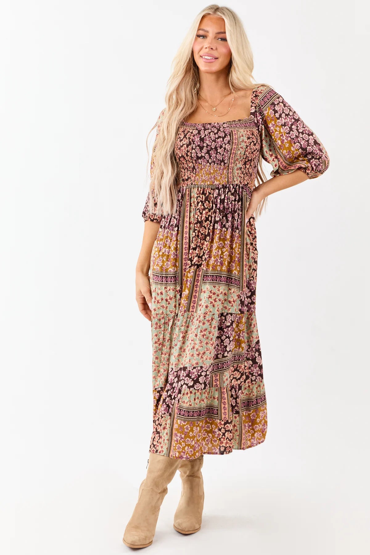 Angie Floral Maxi Dress
