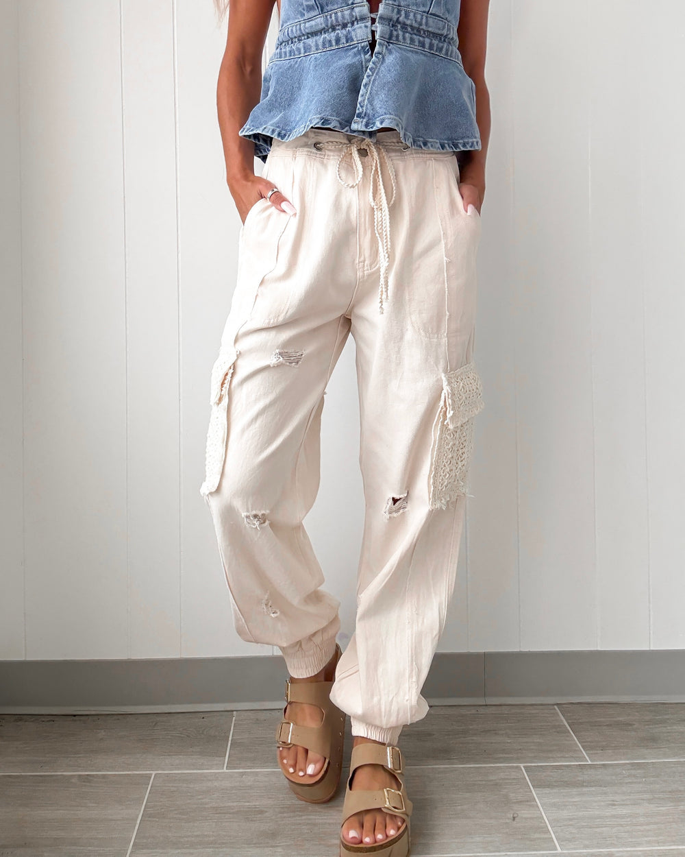 POL Crochet Patch Jogger