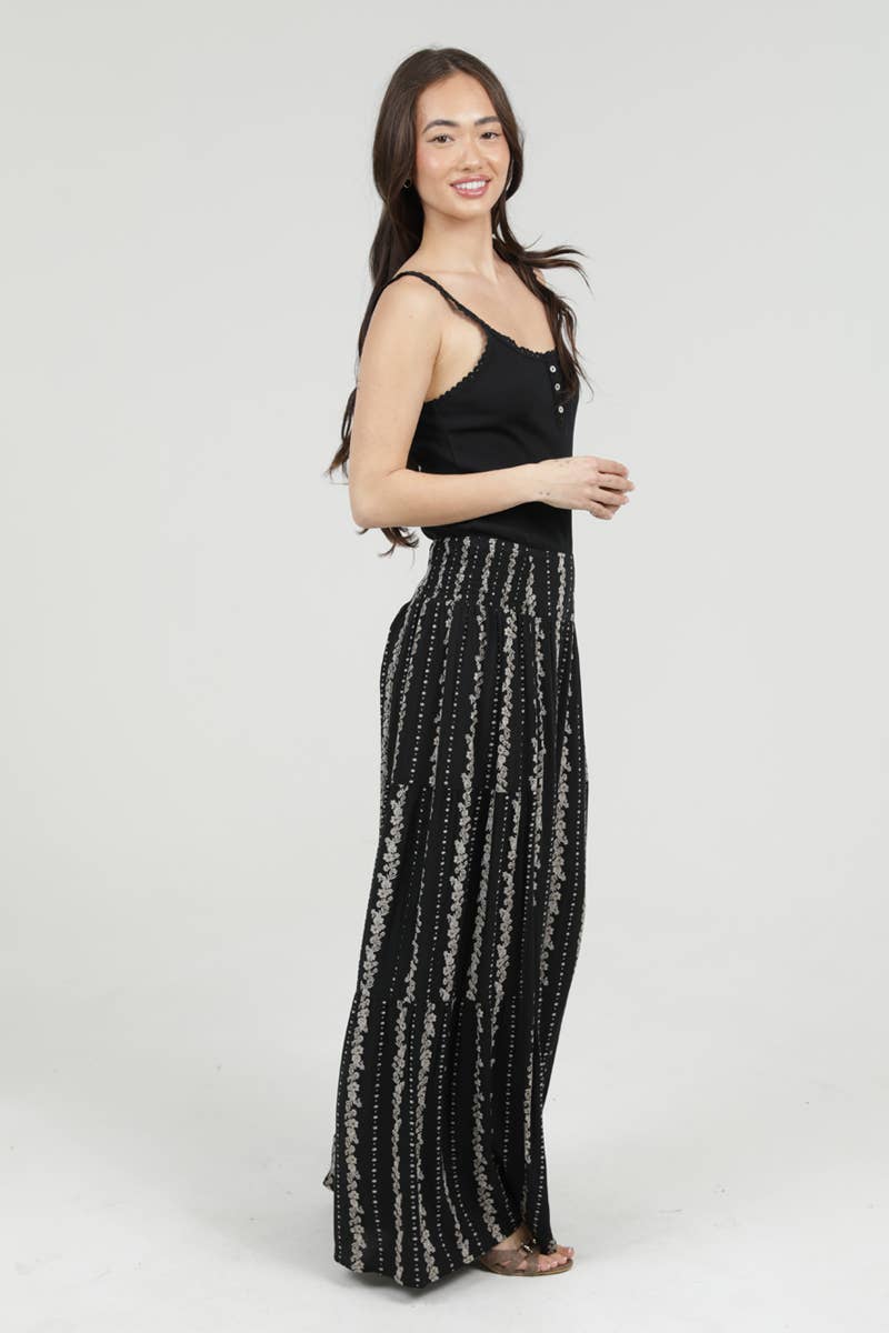 B3698-W738 PRINTED WIDE LEG PANTS