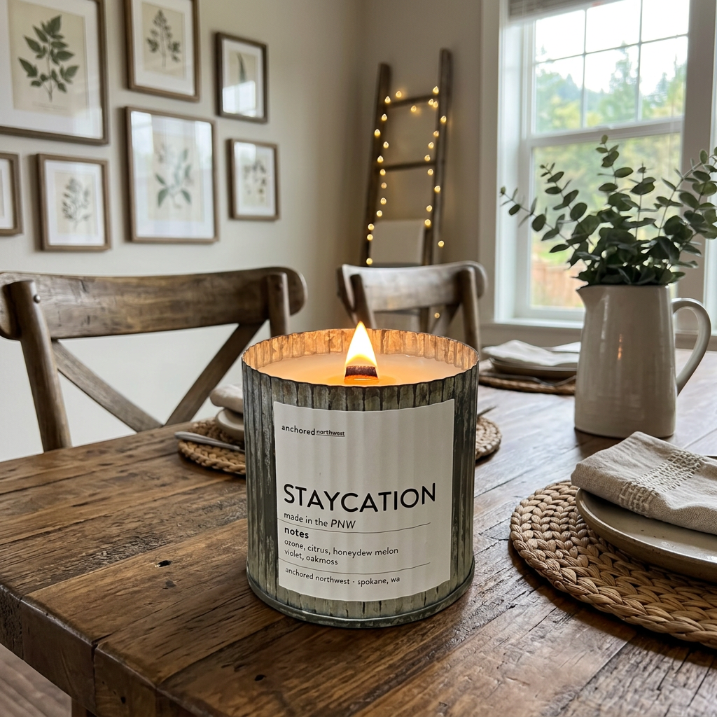 Staycation | Fresh & Relaxing Wood Wick Candle