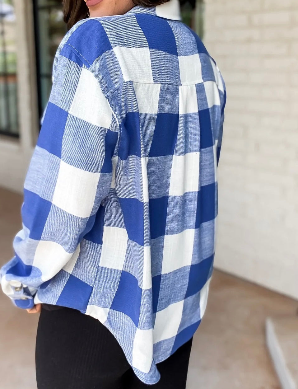 Lightweight Plaid Button Down Top