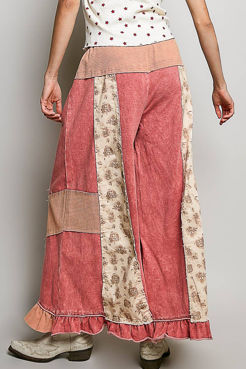 POL French Terry Ruffle Hem Pants