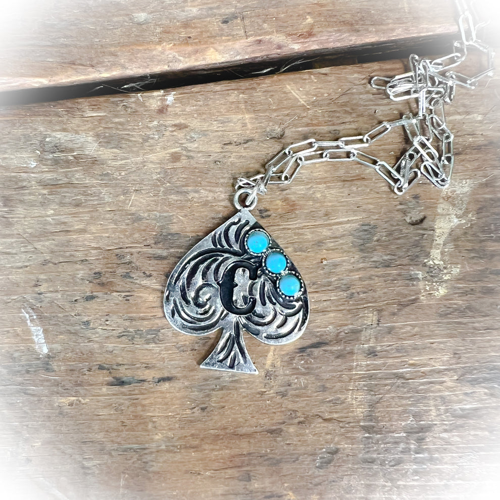 Western Spade Turquoise Necklace