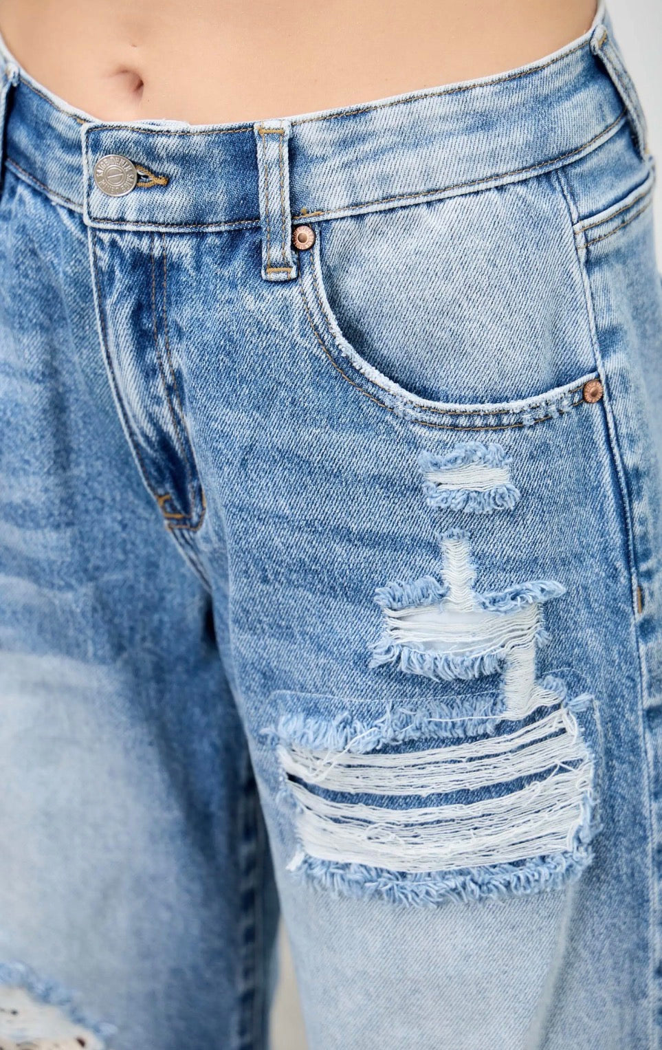 Saige Crochet Barrel Jeans