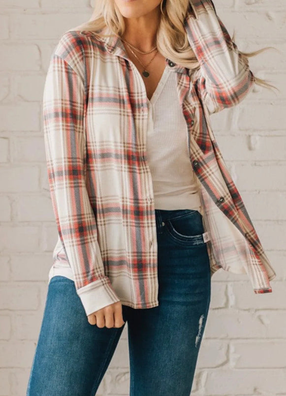 Plaid Shacket With Front Pocket