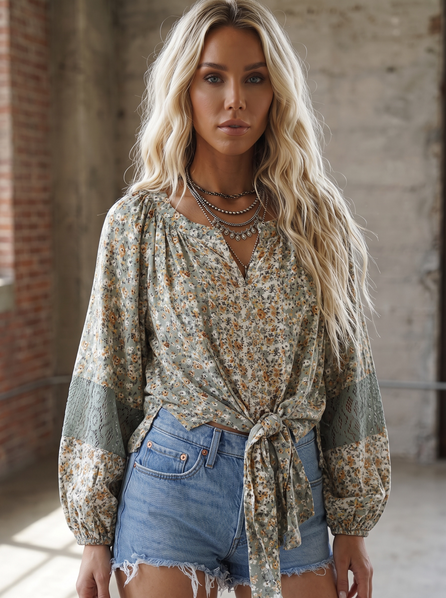 Angie Tie Front Blouse
