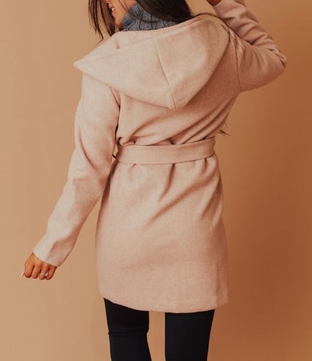 JQ Fleece Belted Hoodie Coat