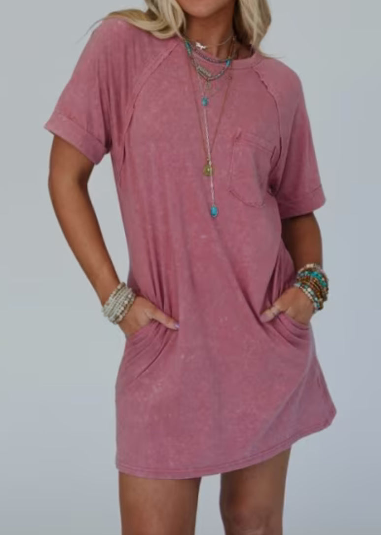 Very J Washed Tee Dress