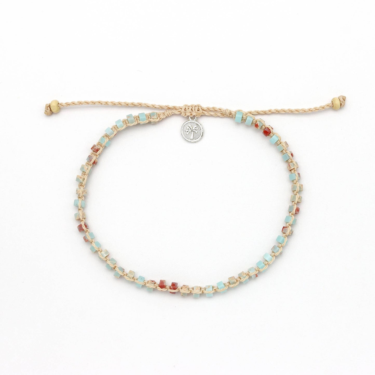 Haleakalā Stone Beaded Bracelet, Adjustable Surf Bracelet