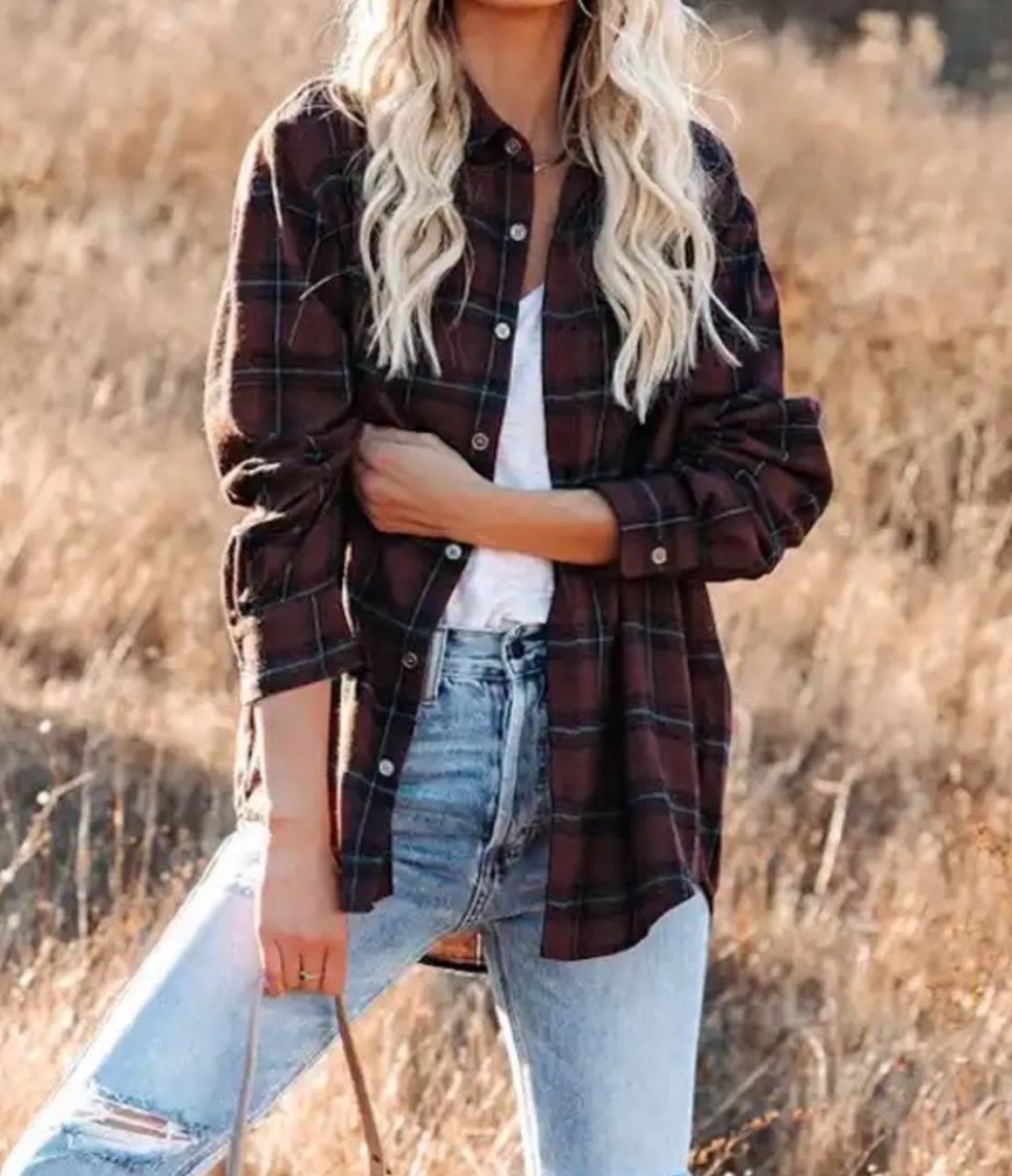 La Miel Plaid Button Down Top