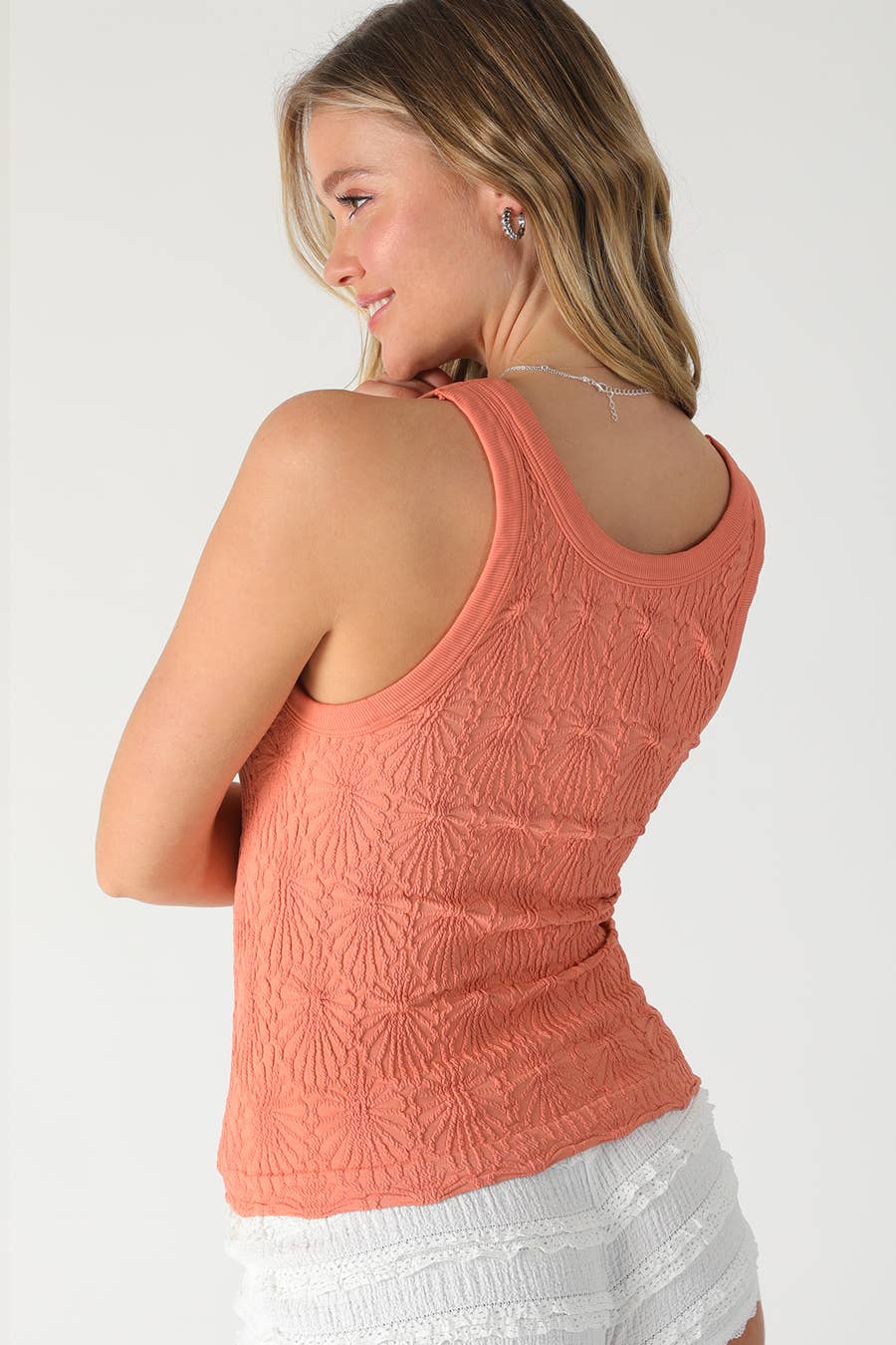 NS8458 - Reversible Lace Textured Tank Top