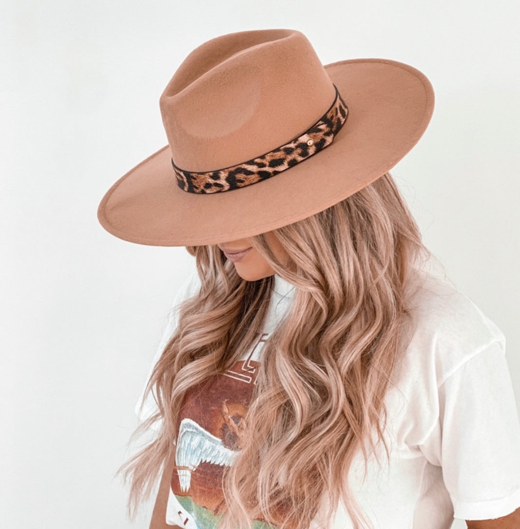 Fame In The Wild Leopard Detail Fedora Hat