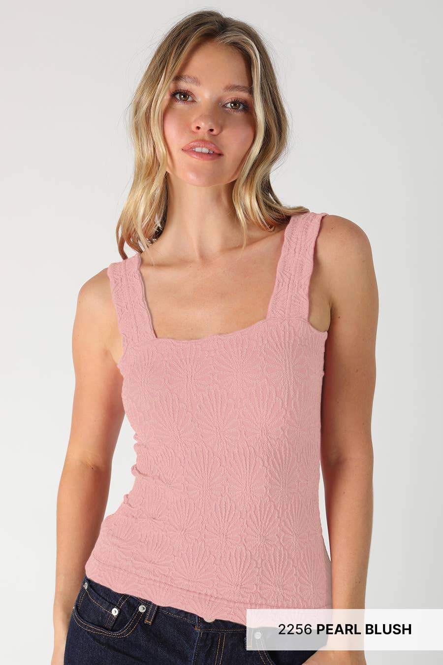 NS8416- Lace Textured Square Top