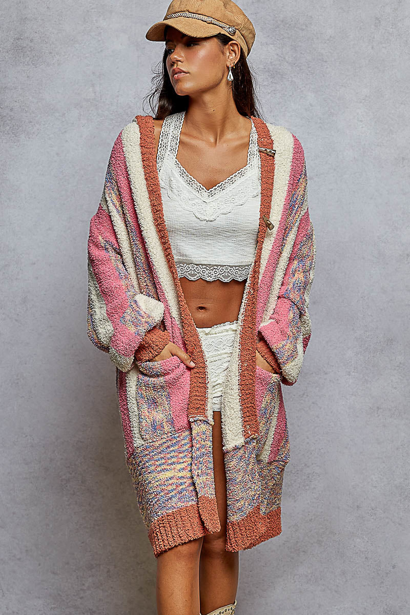 PREORDER- POL Chenille Hooded Cardigan