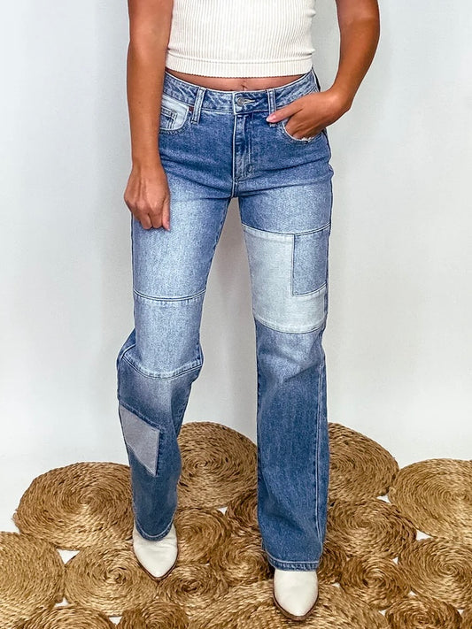 Sneak Peek Patchwork Jeans