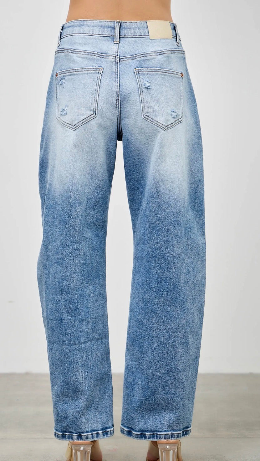 Saige Crochet Barrel Jeans