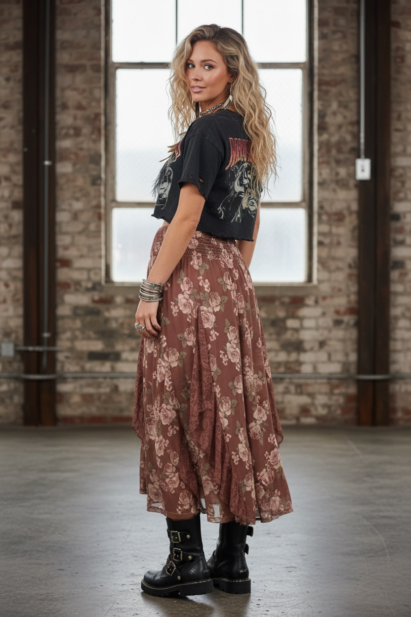 Listicle Floral Maxi Skirt