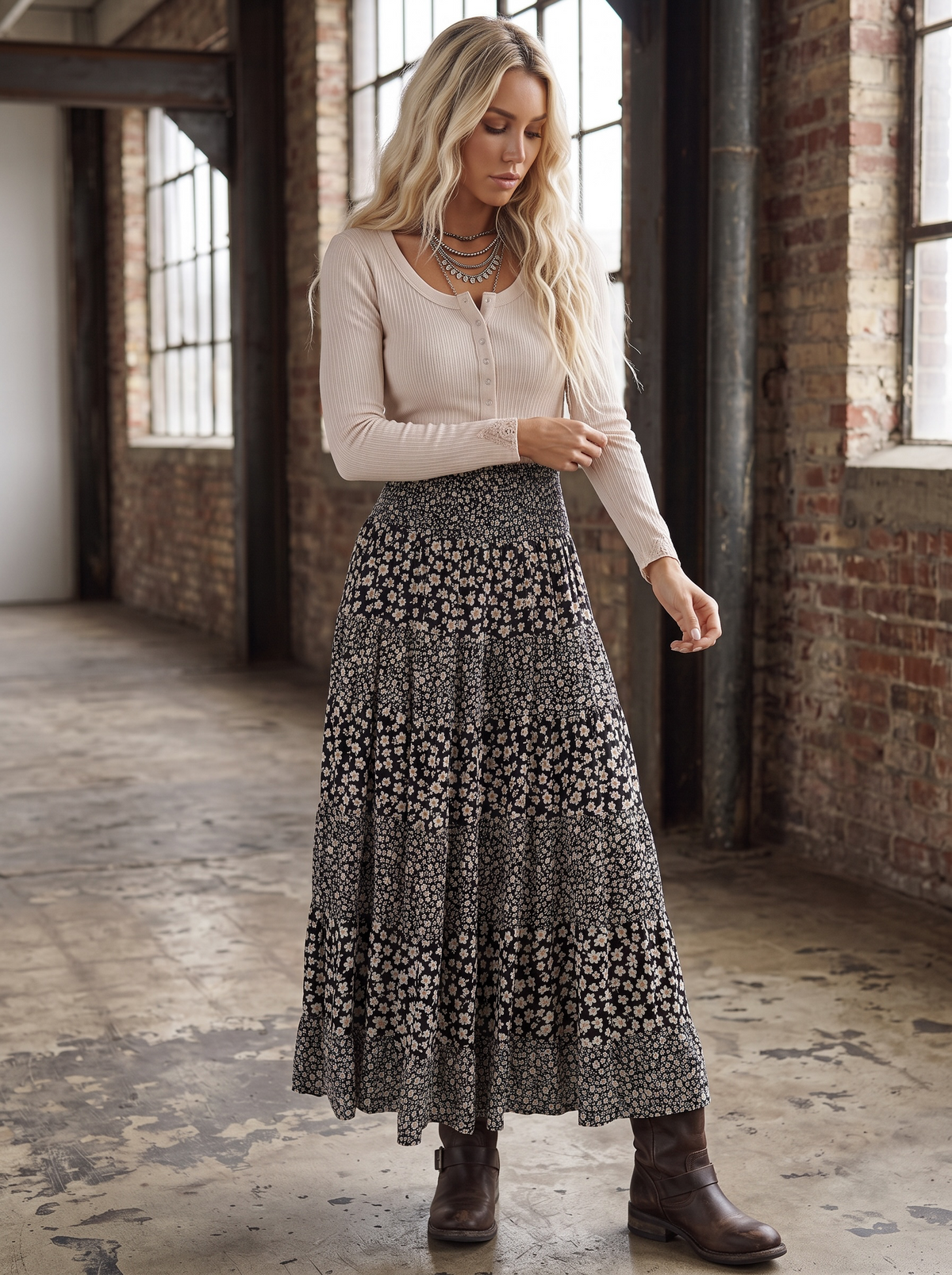 Angie Floral Maxi Skirt