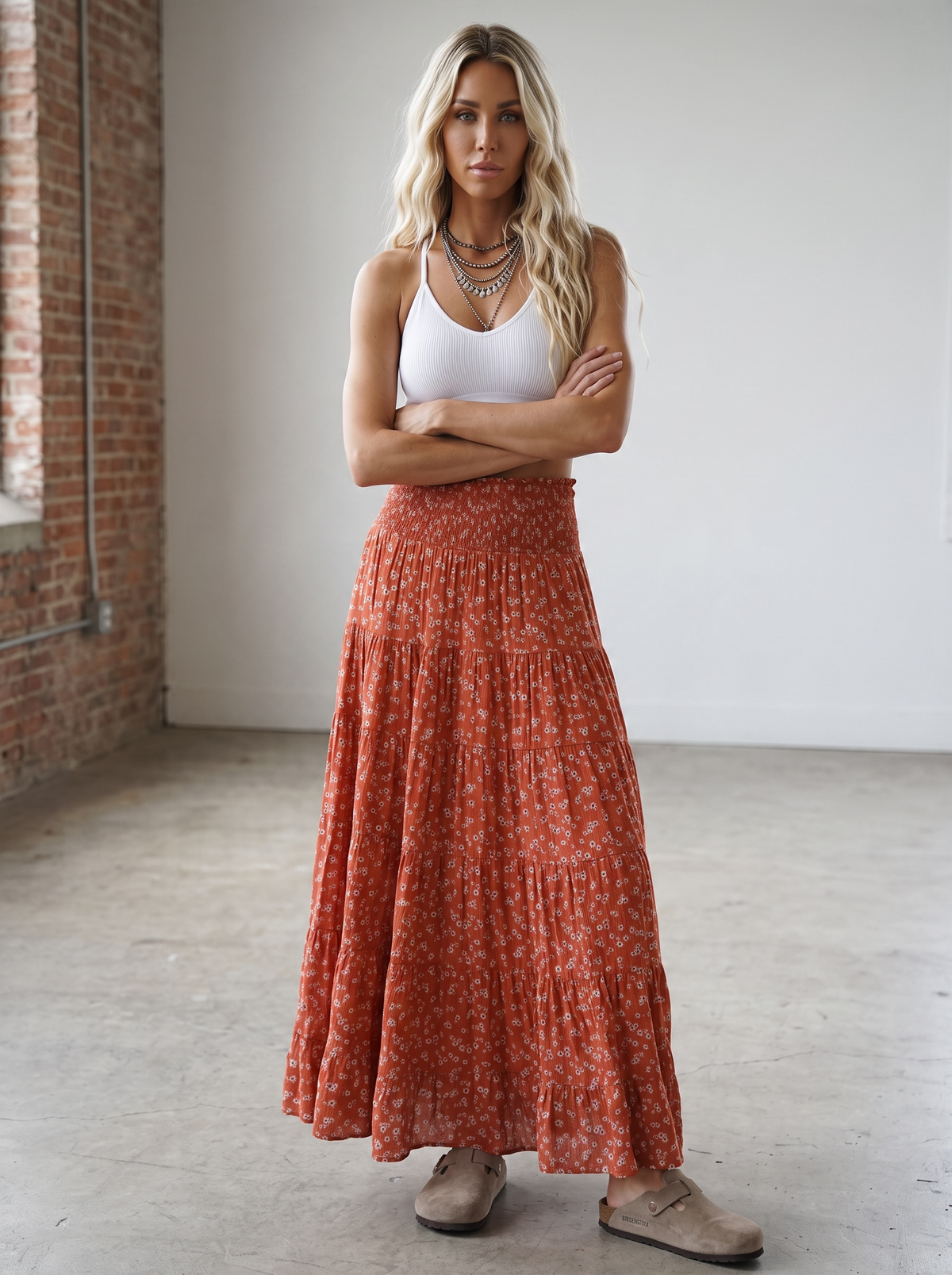 Angie Floral Maxi Skirt