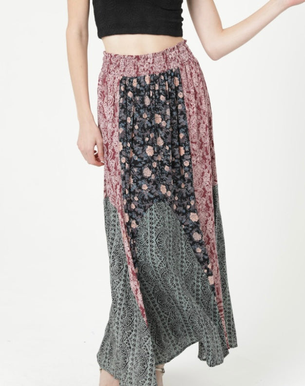 Angie Mixed Media Maxi Skirt