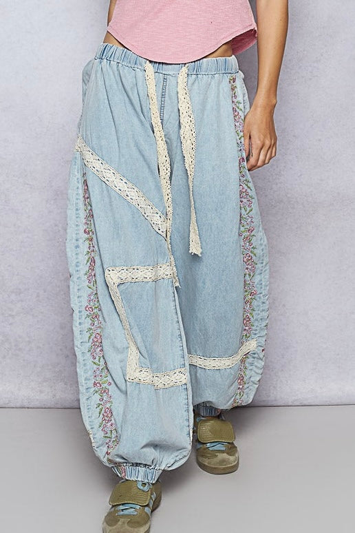 POL Floral Embroidered Jogger