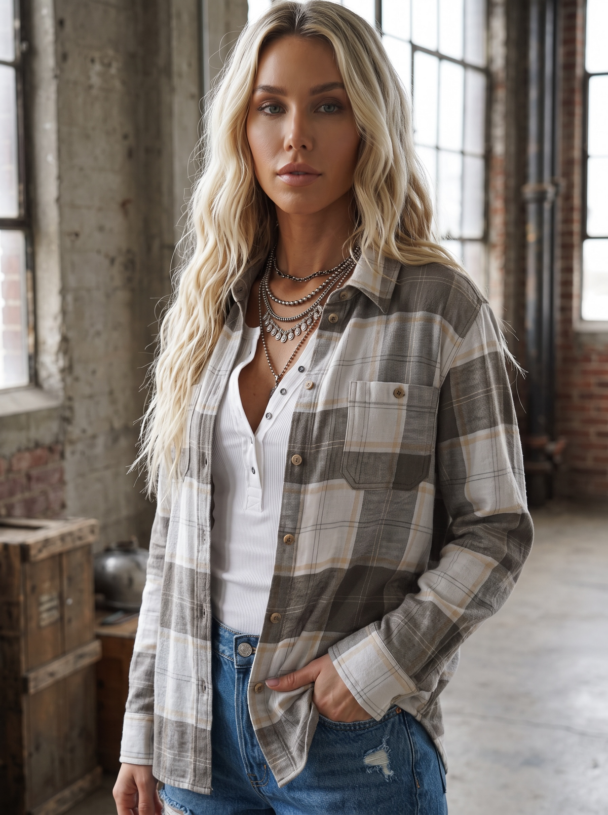 PREORDER & SAVE! Plaid Button Down Top