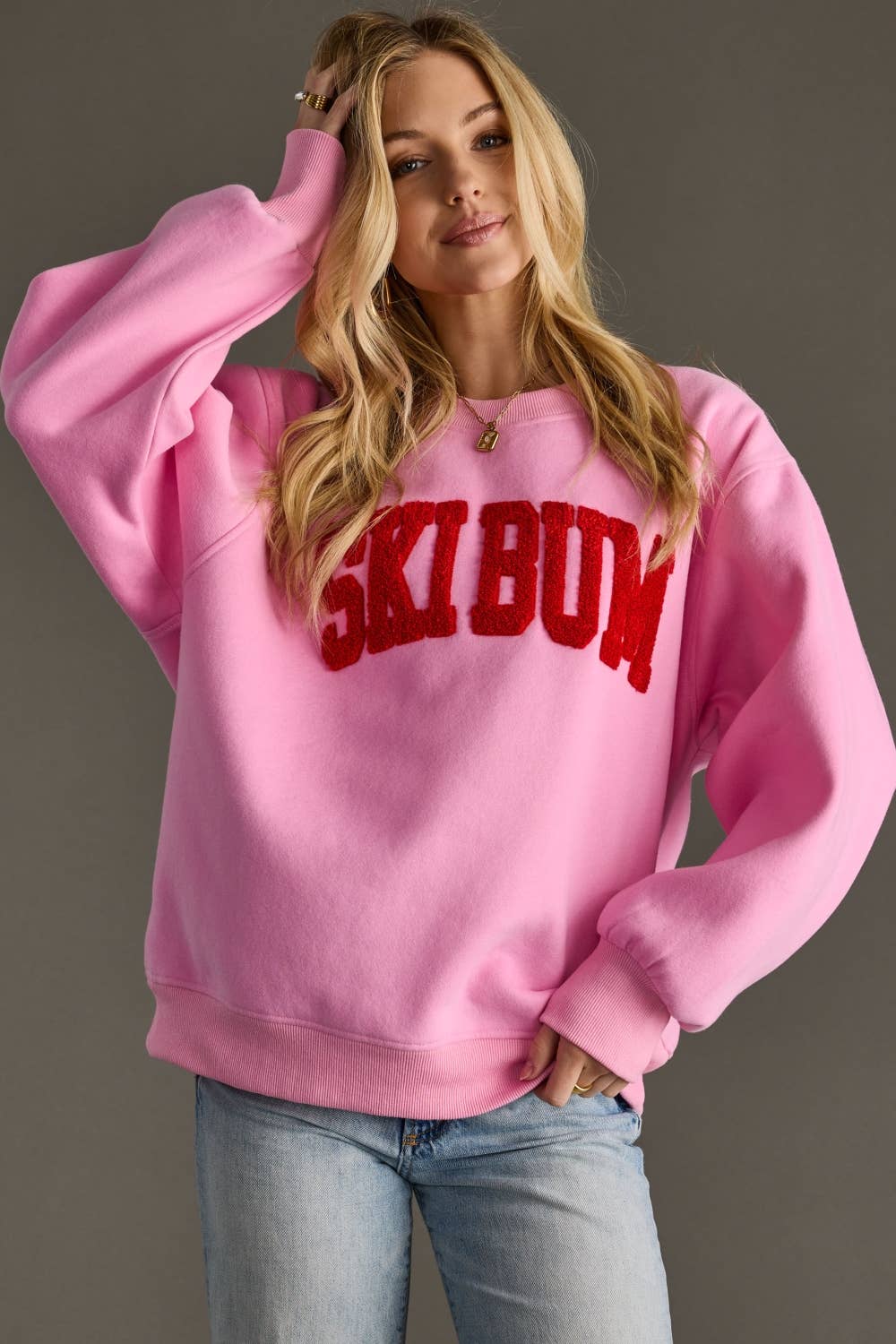 Pink Ski Bum Sweatshirt