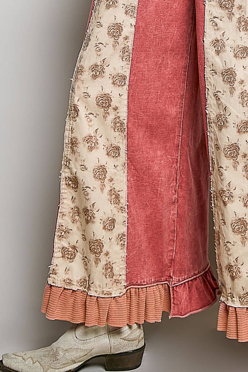 POL French Terry Ruffle Hem Pants