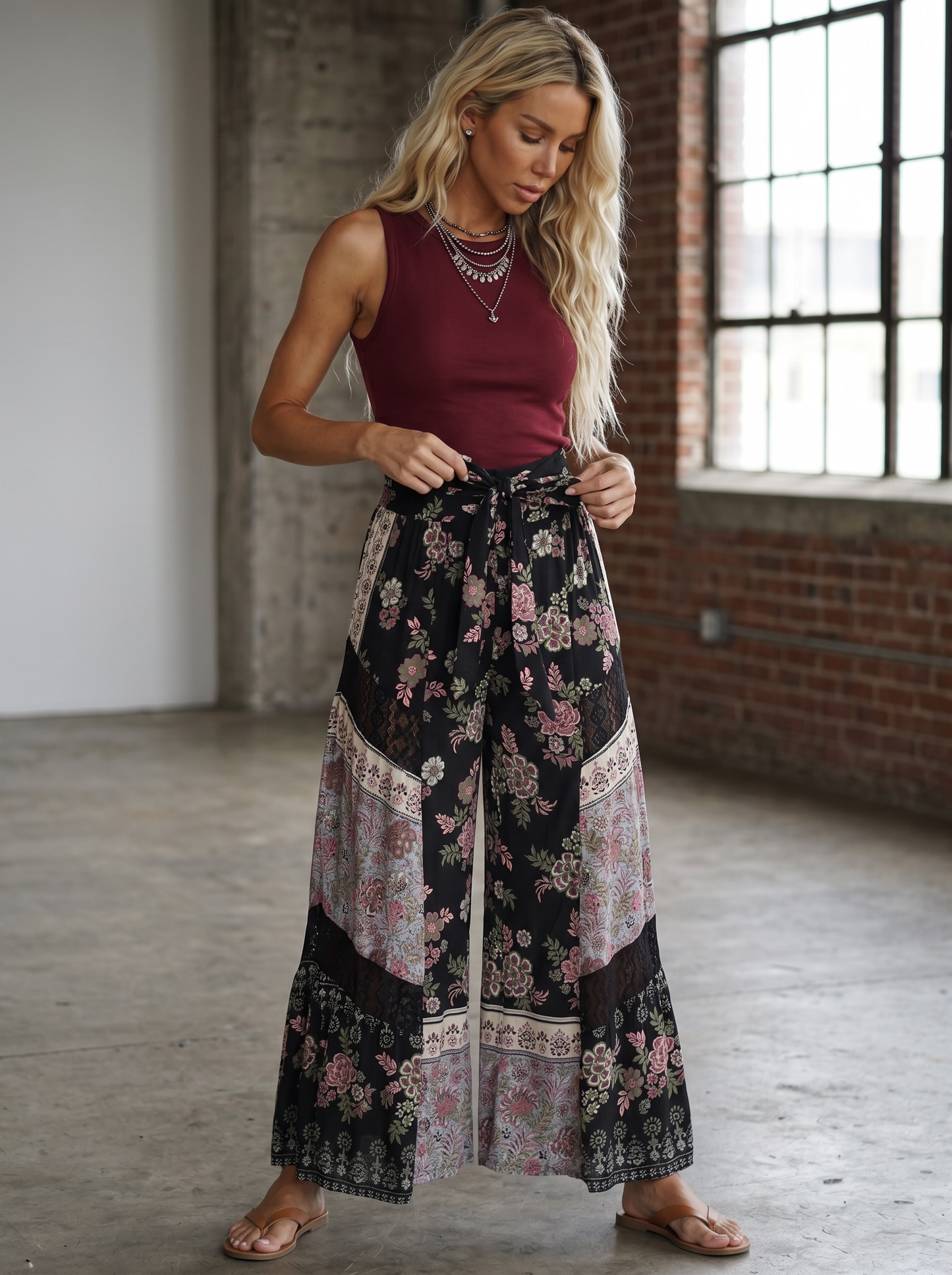 Angie Floral Wide Leg Pants