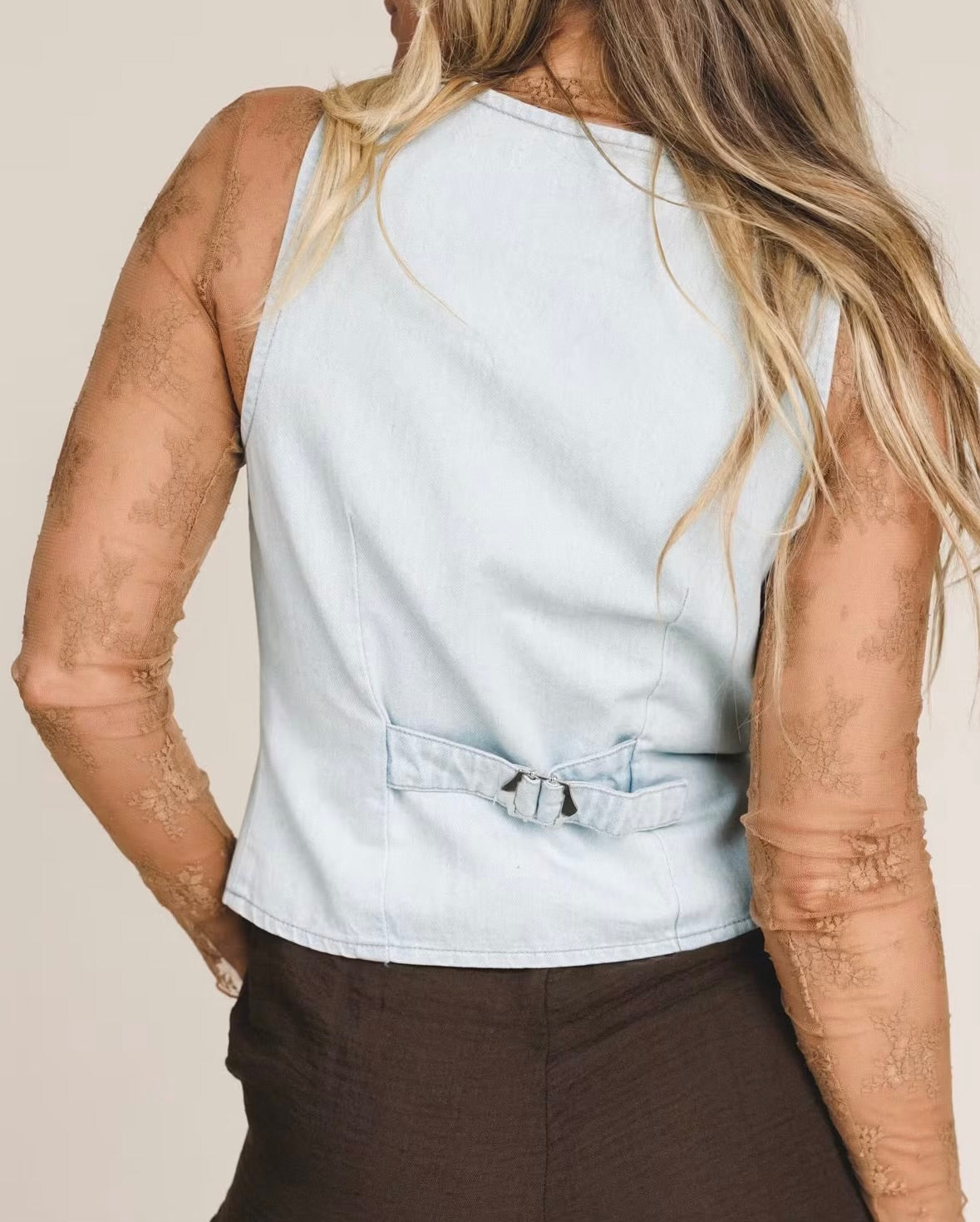 Light Wash Denim Vest