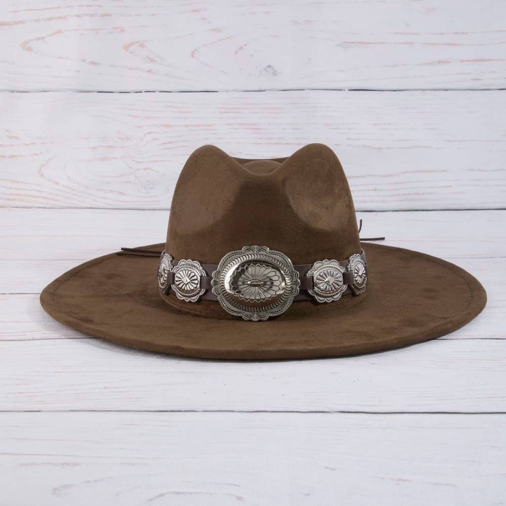 Oversized Concho Band Western Hat