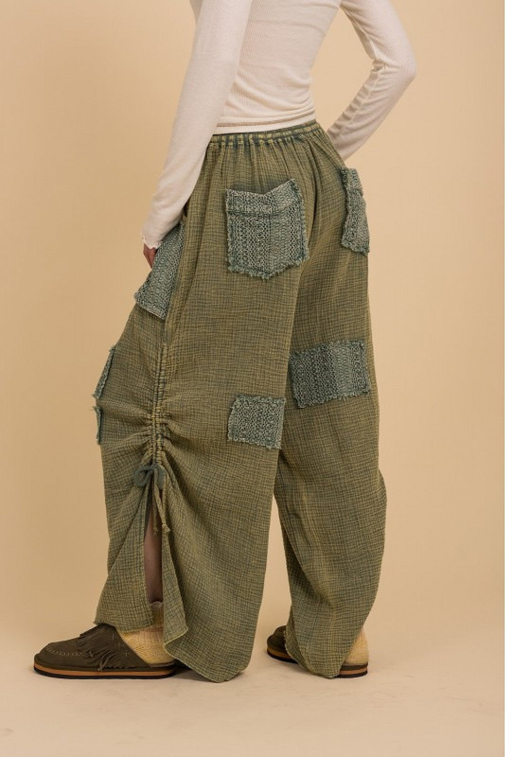 Bluevelvet Patchwork Cinched Pants