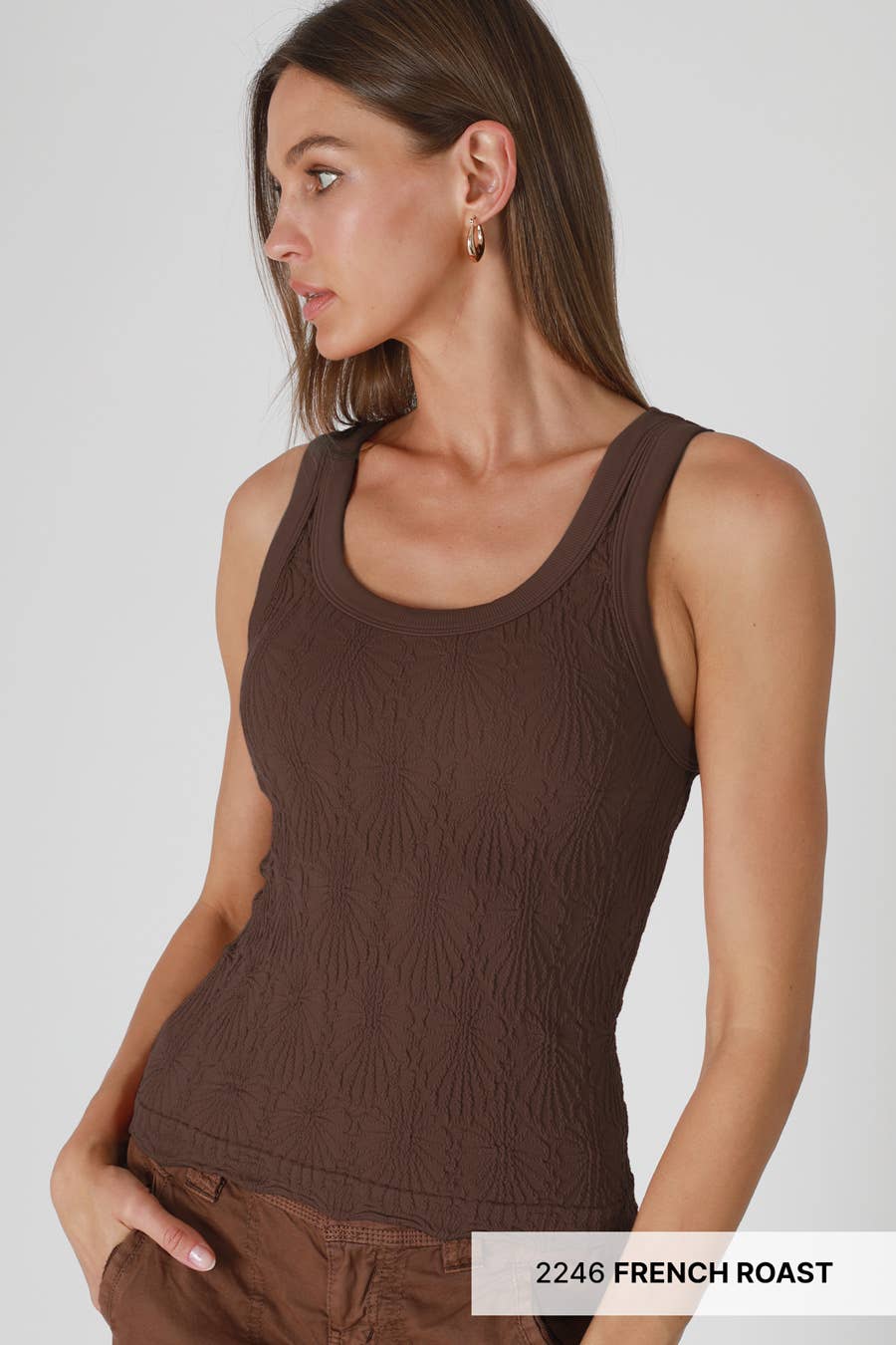 NS8458 - Reversible Lace Textured Tank Top
