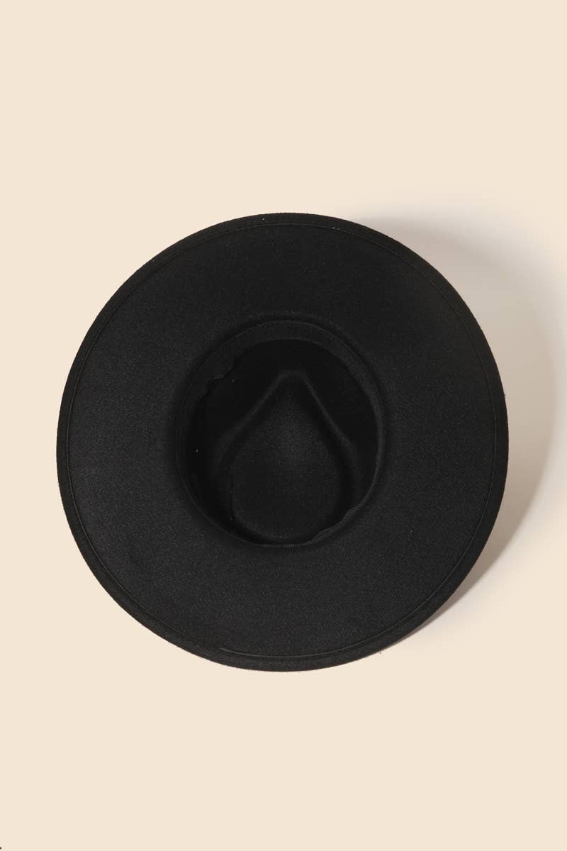 Embroidered Strap Fedora Fashion Hat