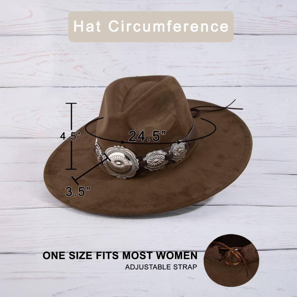 Oversized Concho Band Western Hat