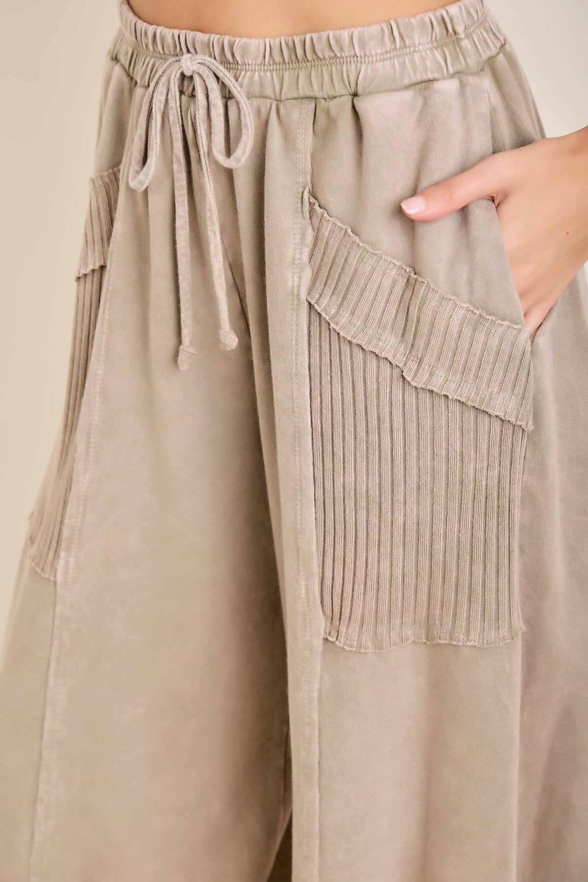 Zen Mineral Washed Ribbed  Baggy Lounge Balloon Pants HP7610