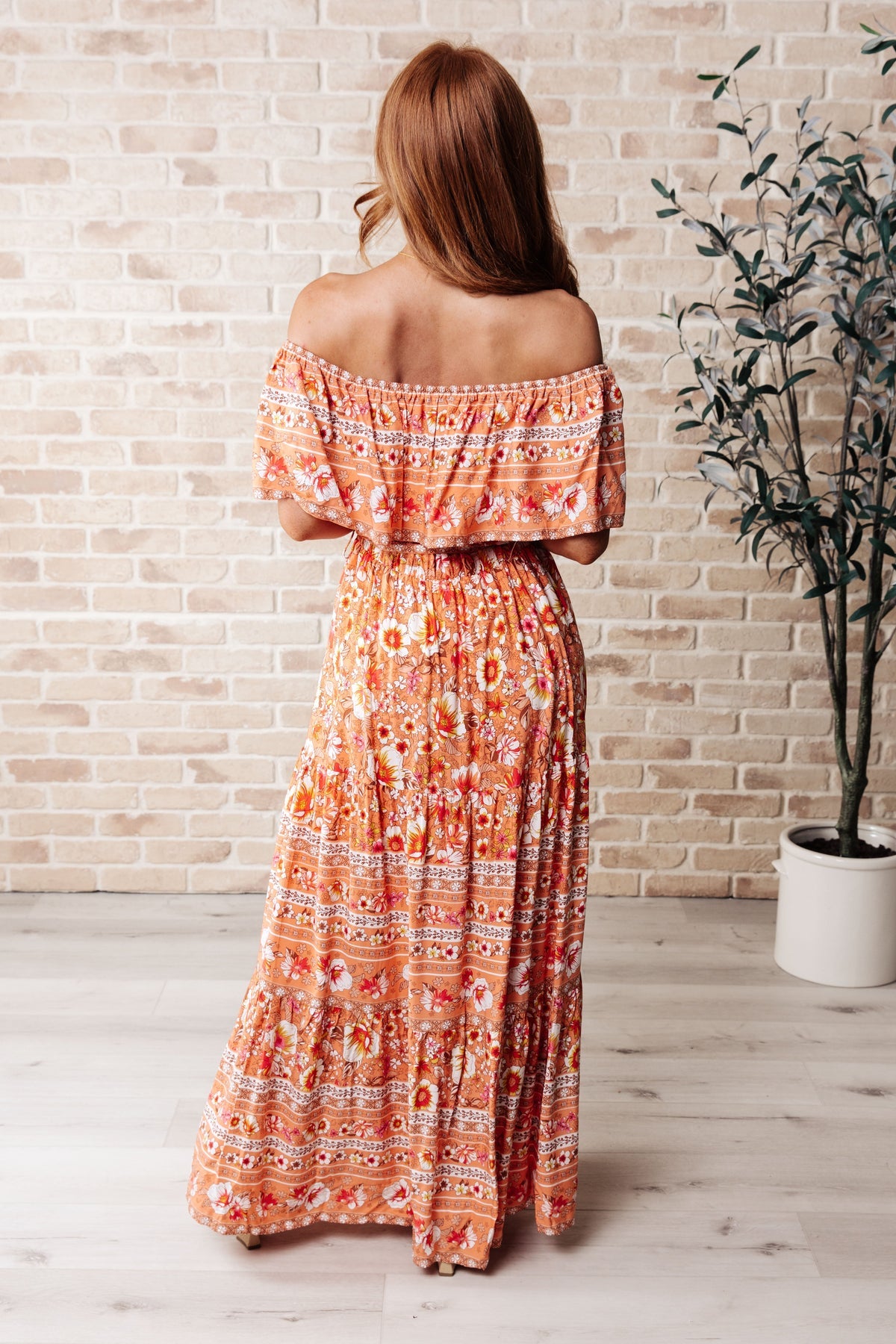 HYFVE Floral Off-Shoulder Tie Front Maxi Dress