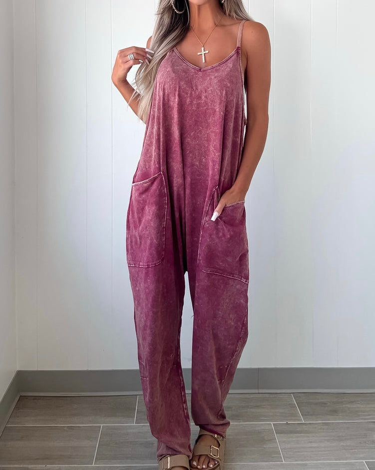 Zip Pocket Harem Jumpsuit