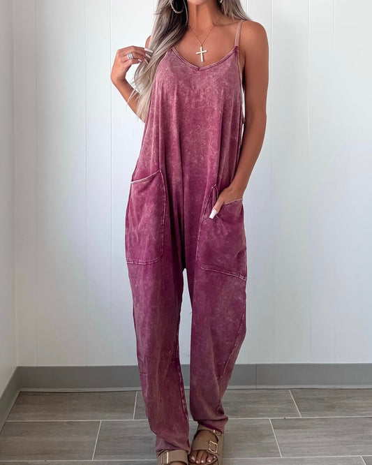 Zip Pocket Harem Jumpsuit