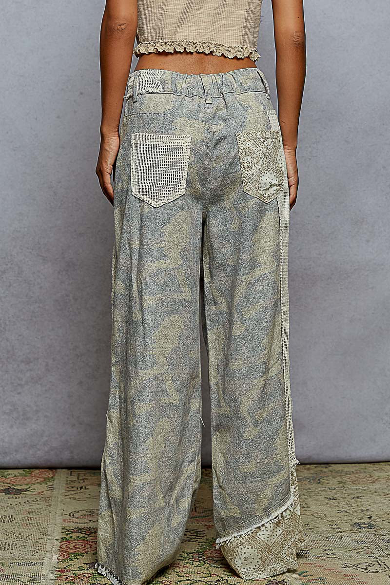 POL Wide Leg Patch Pants