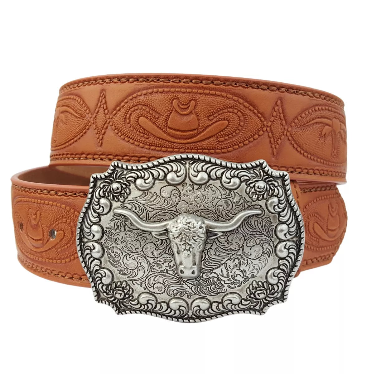 Longhorn Western Belt & Buckle