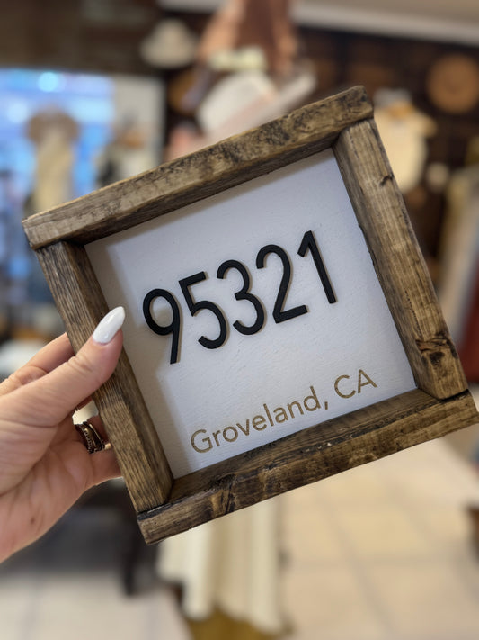 7x7 95321 Groveland 3D Wood Sign