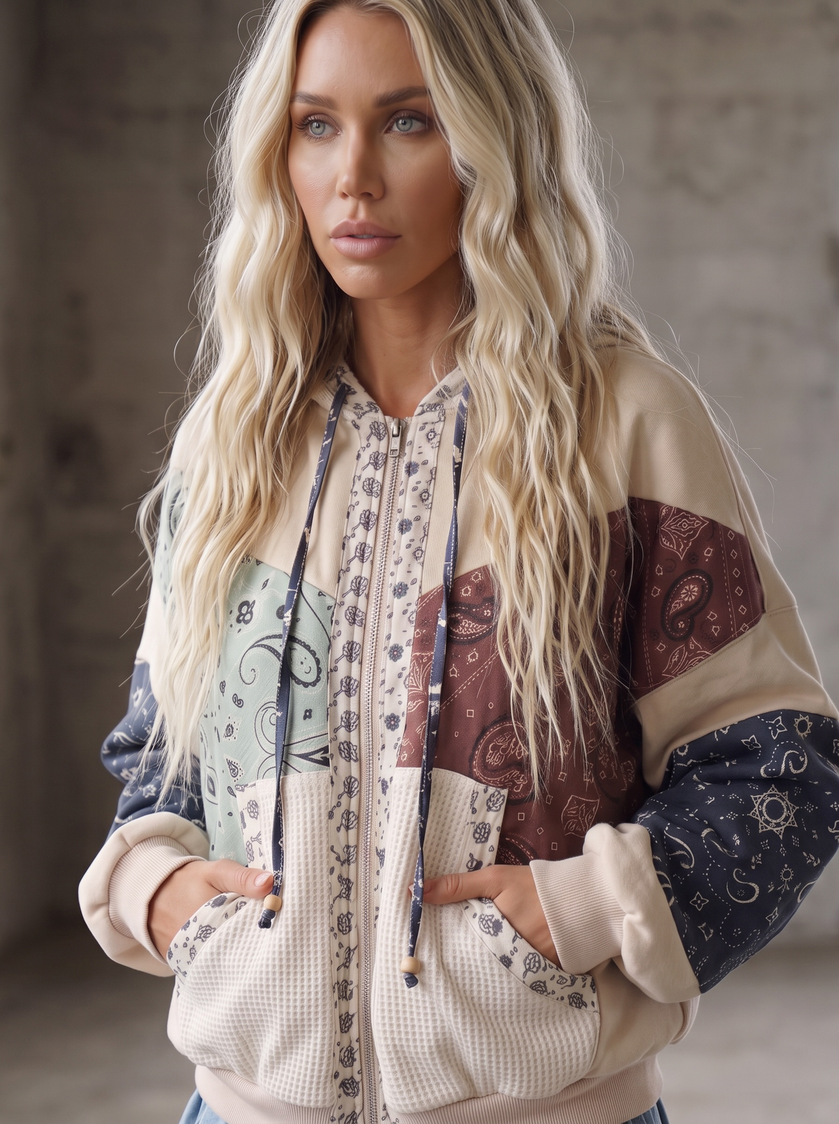 PREORDER - Paisley Patchwork Mixed Media Jacket