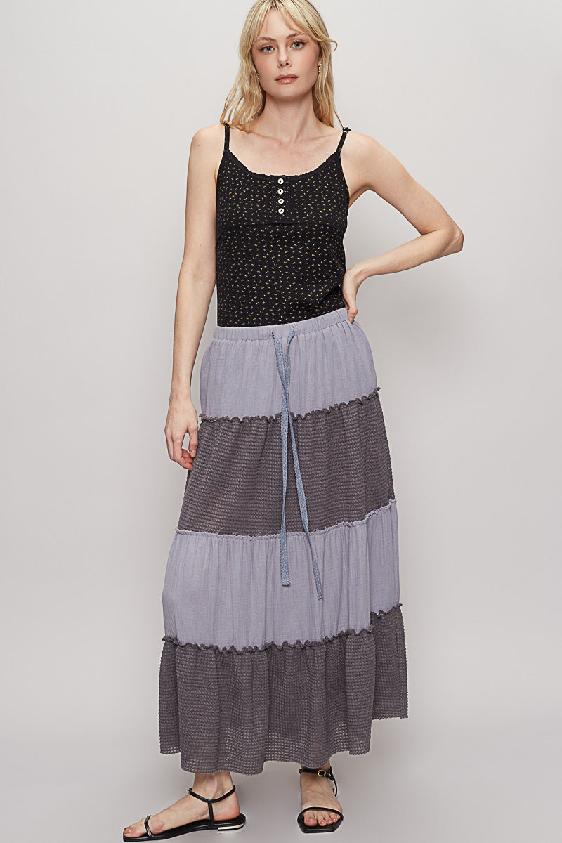 POL Waffle Knit Maxi Skirt
