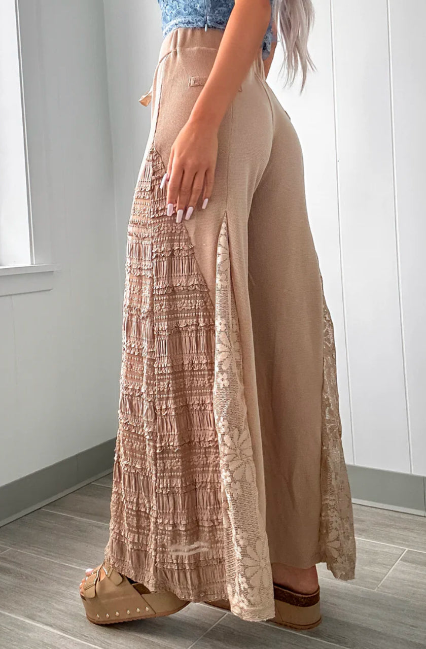 POL Lace Wide Leg Pants