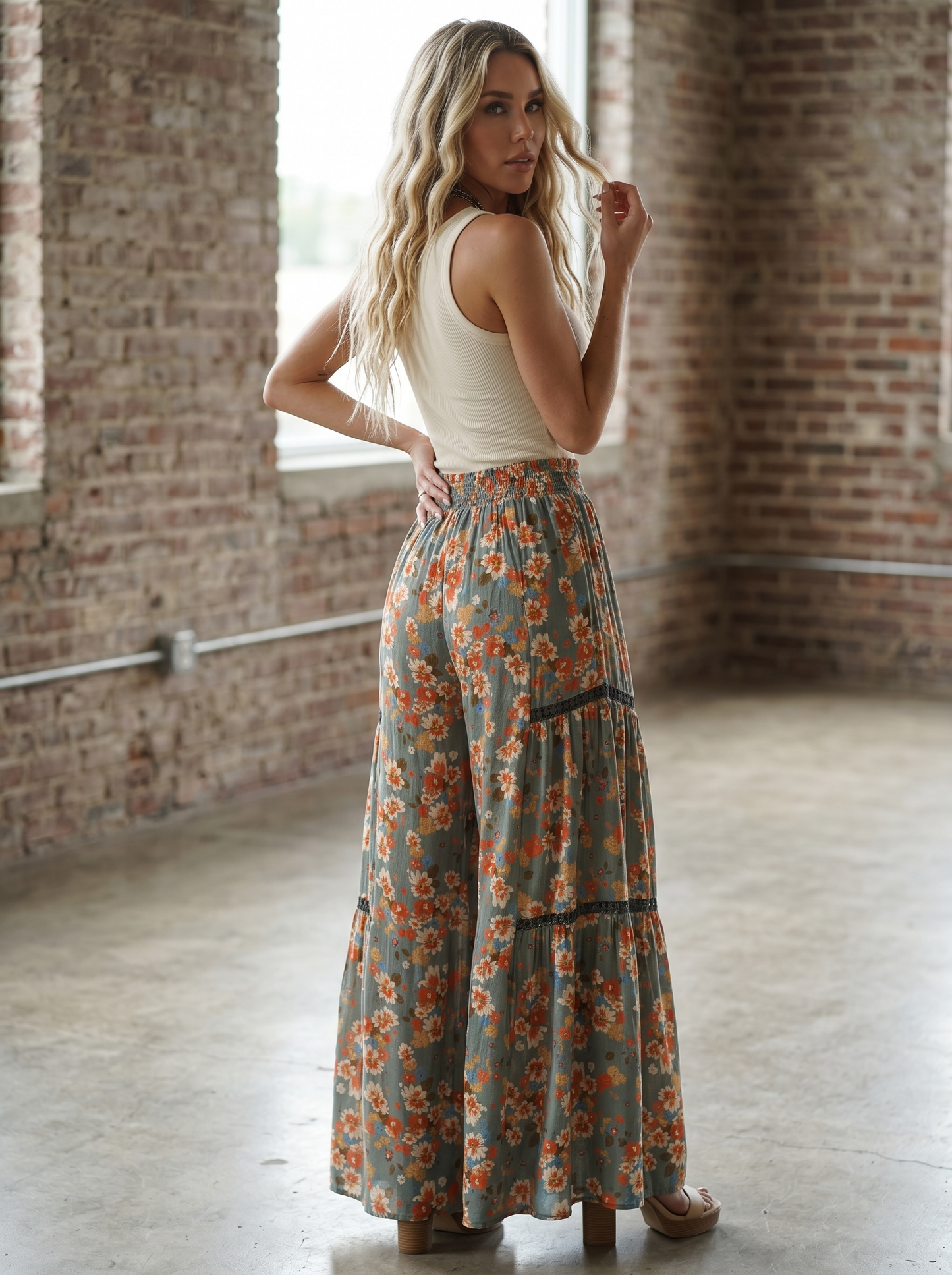 Angie Floral Wide Leg Pants