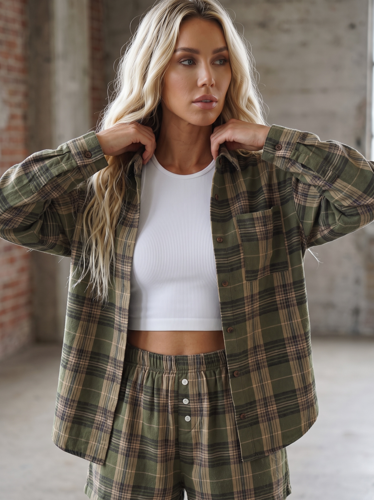Plaid Button Down Top