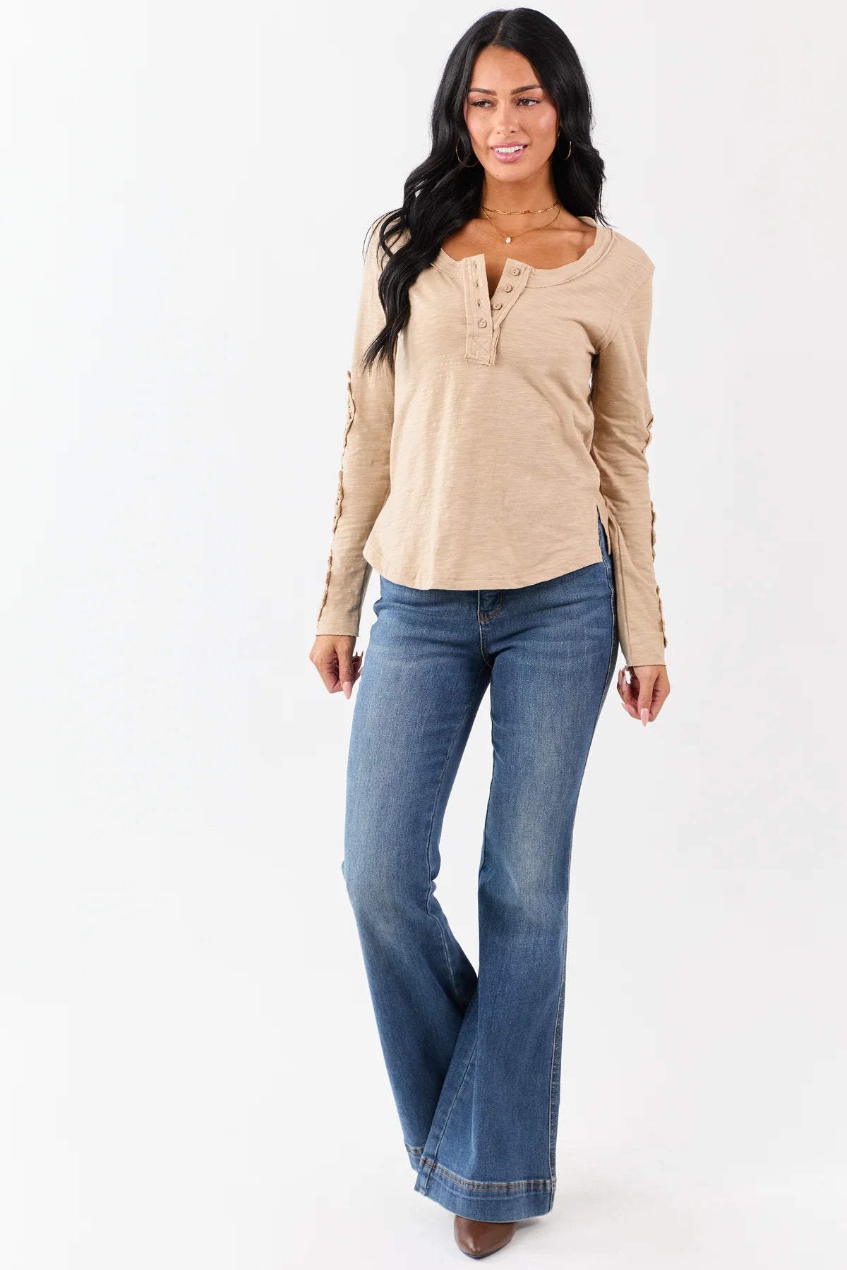 Very J Crochet Sleeve Henley